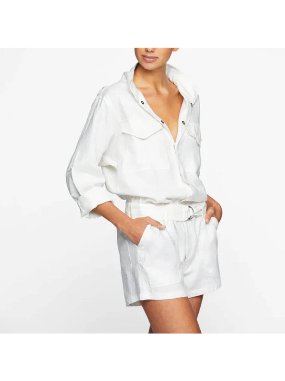 NWT Mikoh Perla Belted Romper – Bone – Size S